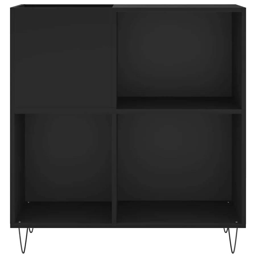 Armoire à disques noir 84,5x38x89 cm bois d'ingénierie - 4