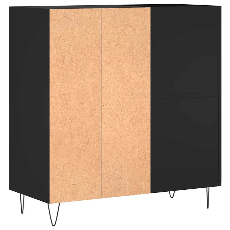 Armoire à disques noir 84,5x38x89 cm bois d'ingénierie - 6
