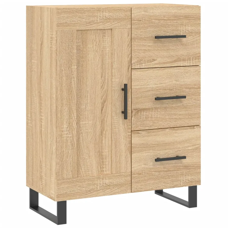 Buffet haut Chêne sonoma 69,5x34x180 cm Bois d'ingénierie - 7