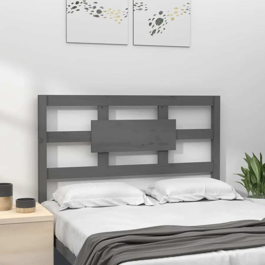 Tête de lit Gris 80,5x4x100 cm Bois massif de pin - 3