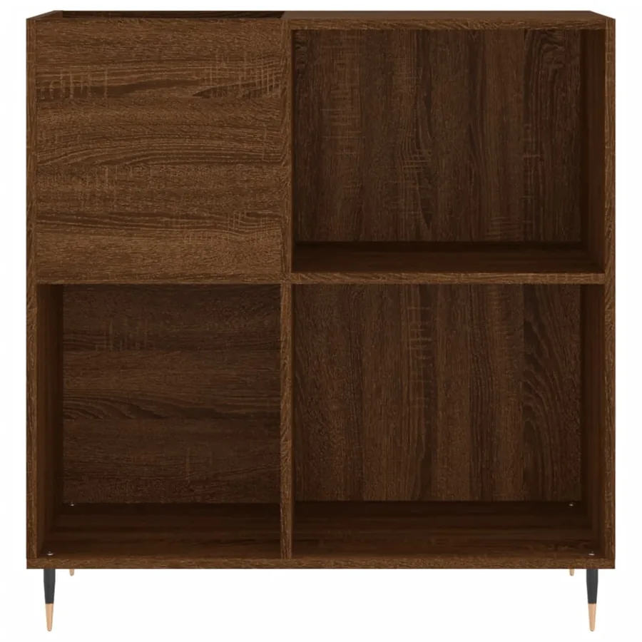 Armoire à disques chêne marron 84,5x38x89 cm bois d'ingénierie - 4
