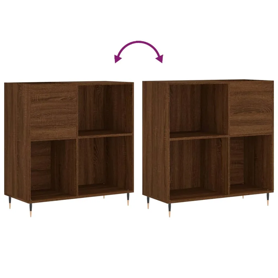 Armoire à disques chêne marron 84,5x38x89 cm bois d'ingénierie - 7