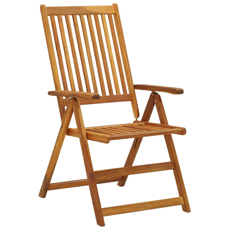 Chaises pliables de jardin lot de 6 avec coussins Bois d'acacia - 3