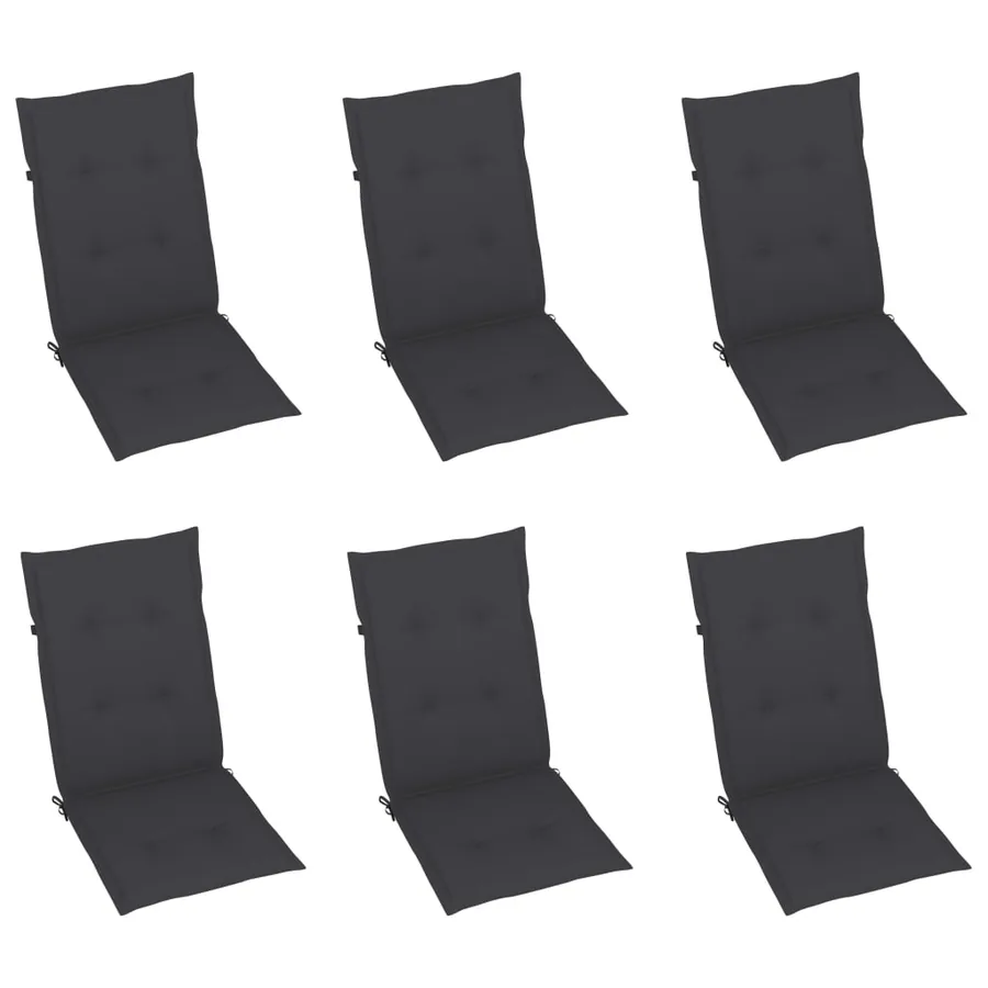 Chaises pliables de jardin lot de 6 avec coussins Bois d'acacia - 6