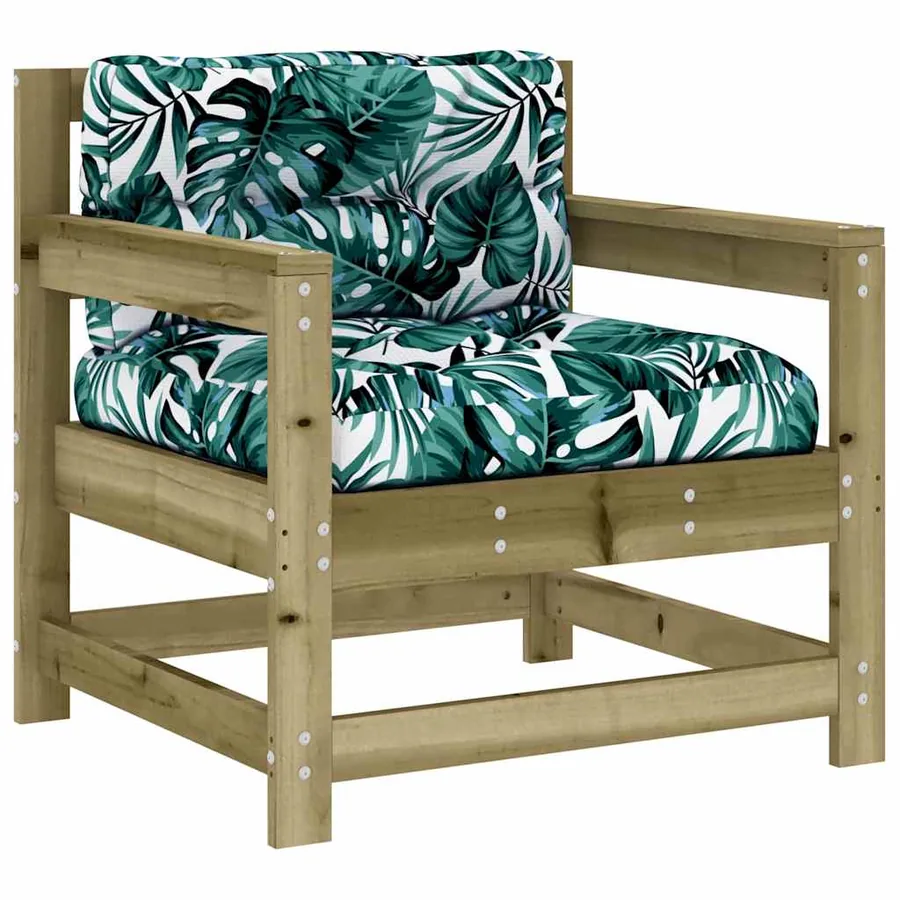 Chaises de jardin avec coussins lot de 2 bois de pin imprégné - 3