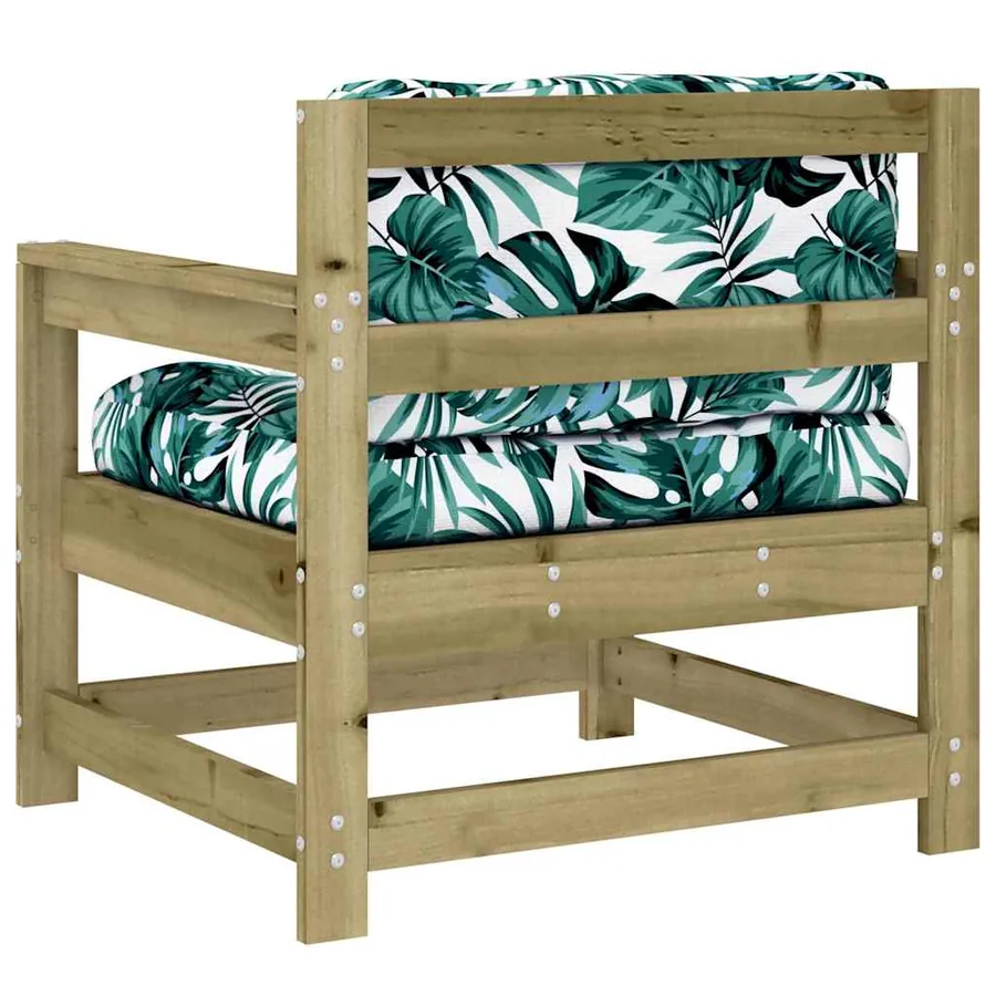 Chaises de jardin avec coussins lot de 2 bois de pin imprégné - 6