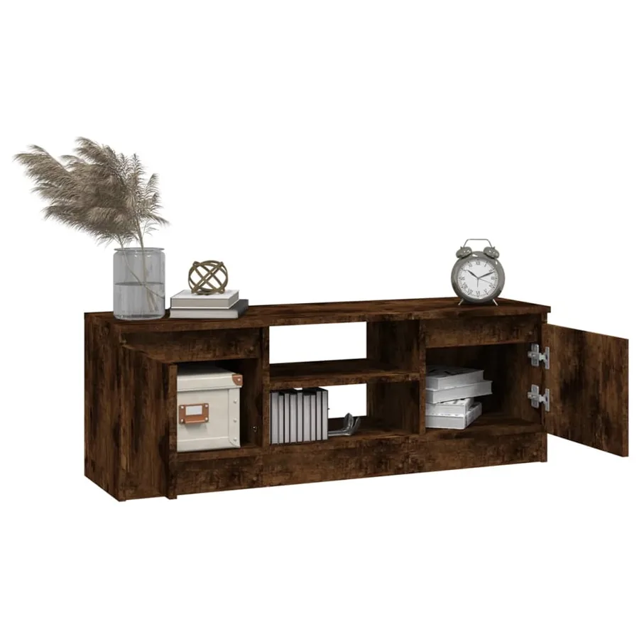 Meuble TV avec porte Chêne fumé 102x30x36 cm - 4