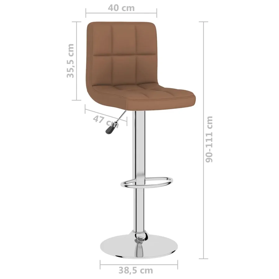 Tabourets de bar lot de 2 marron tissu - 10