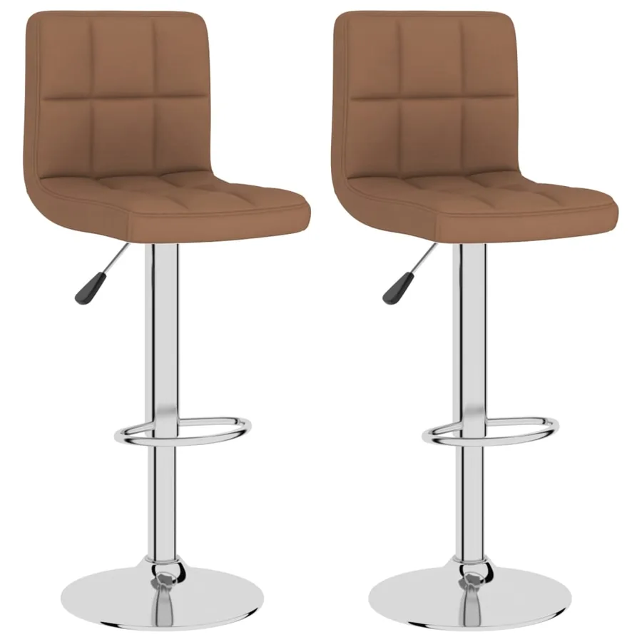 Tabourets de bar lot de 2 marron tissu - 2