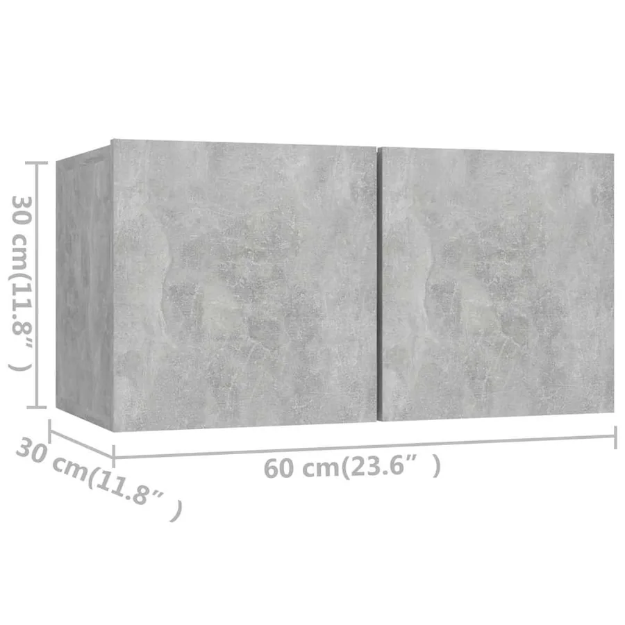 Ensemble de meubles TV 4 pcs Gris béton Bois d'ingénierie - 8