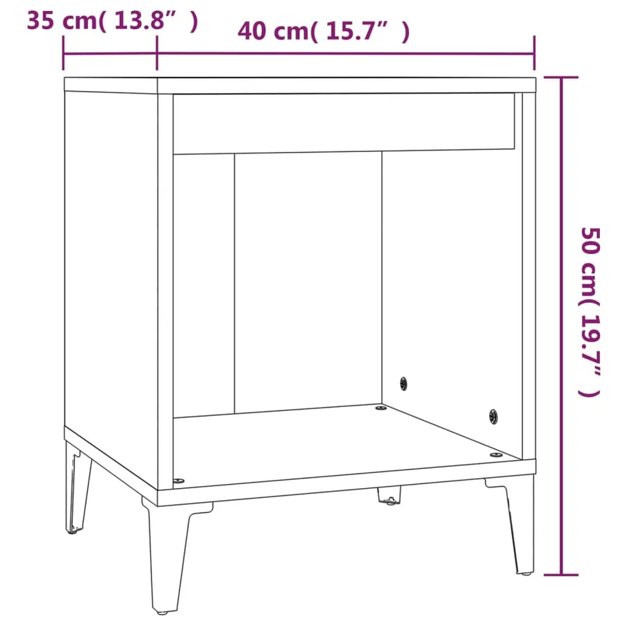 Table de chevet Chêne sonoma 40x35x50 cm - 8