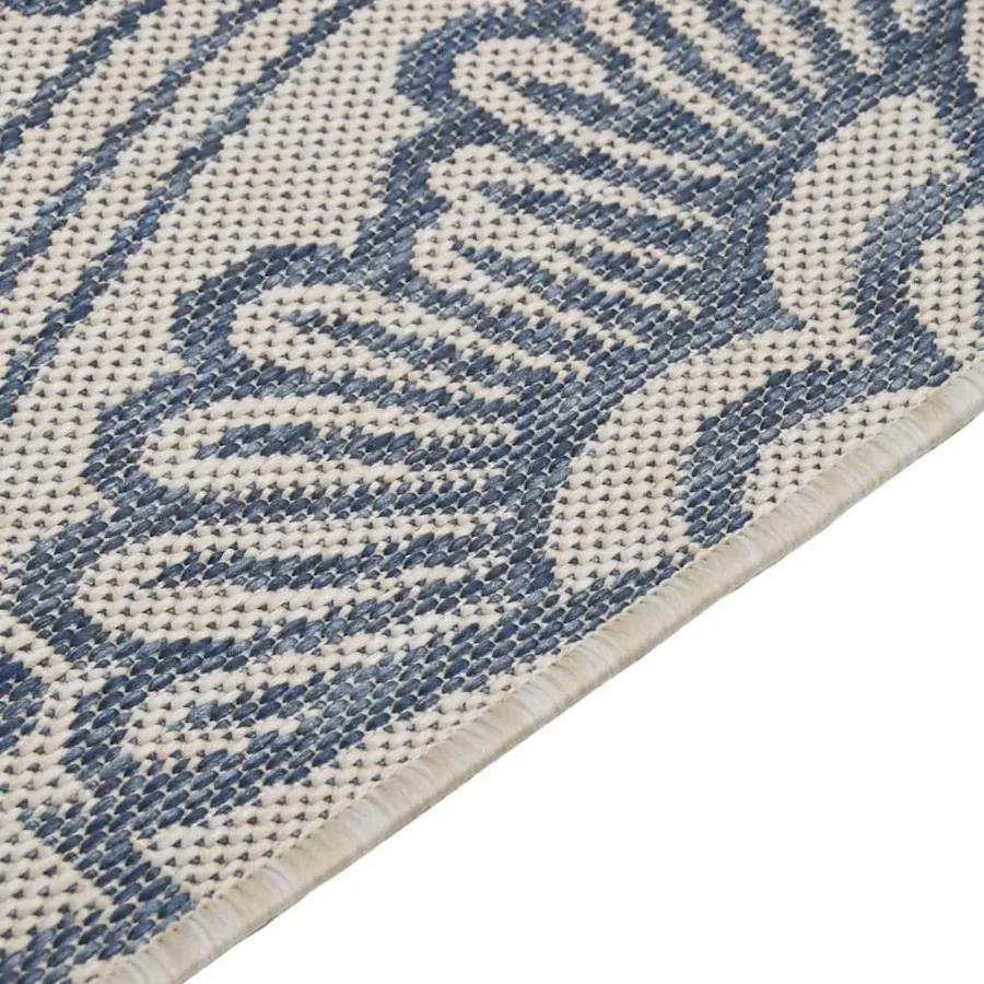Tapis à tissage plat d'extérieur 200x280 cm Motif bleu - 4