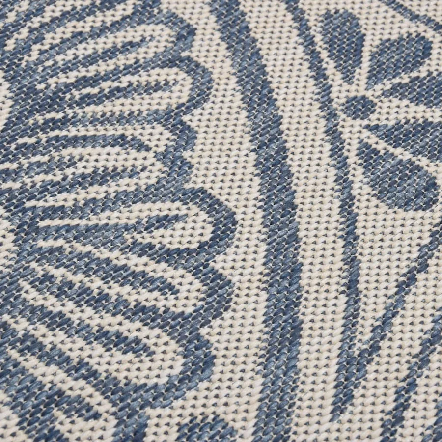 Tapis à tissage plat d'extérieur 200x280 cm Motif bleu - 5