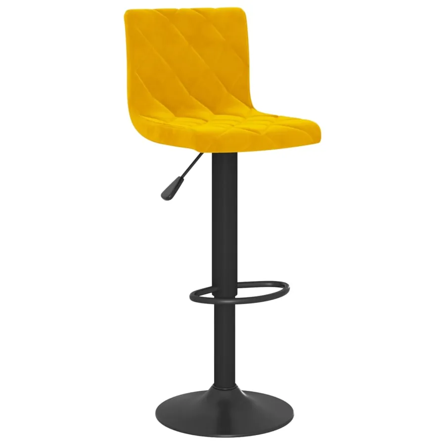 Tabourets de bar lot de 2 jaune moutarde velours - 3