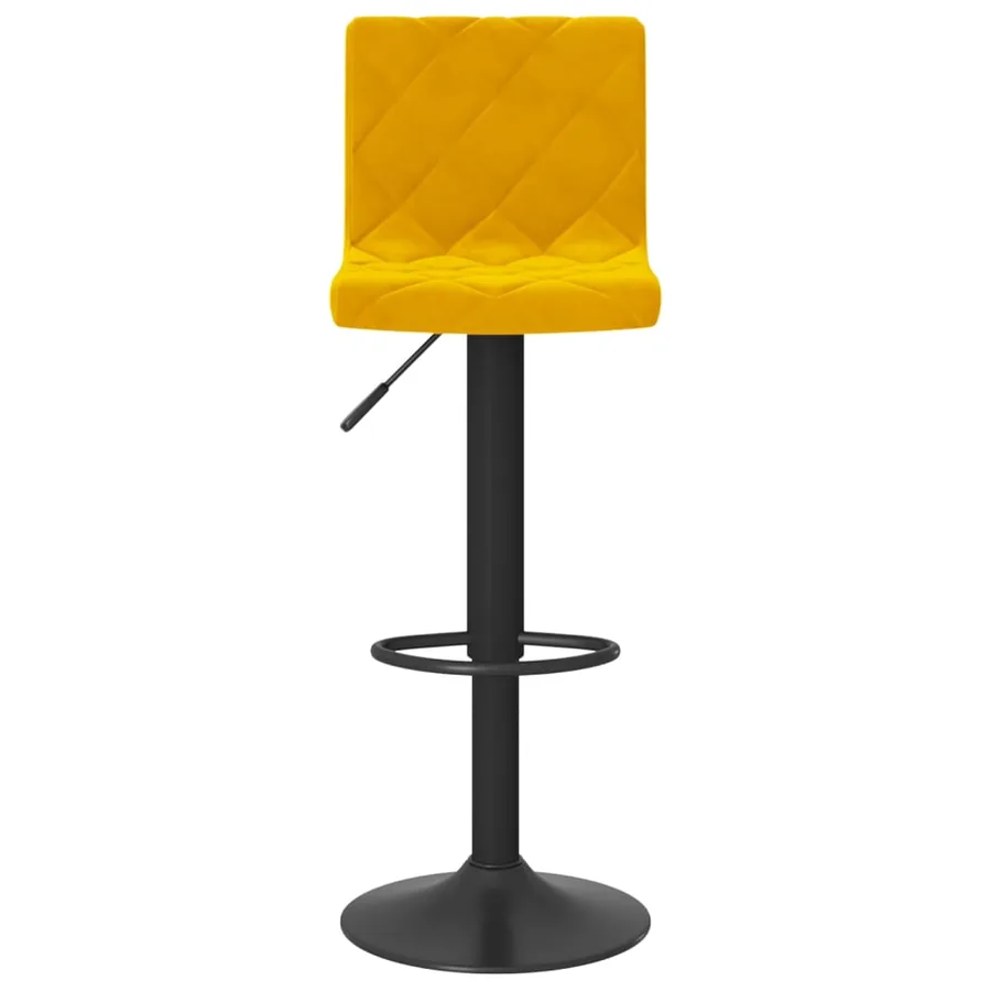 Tabourets de bar lot de 2 jaune moutarde velours - 4
