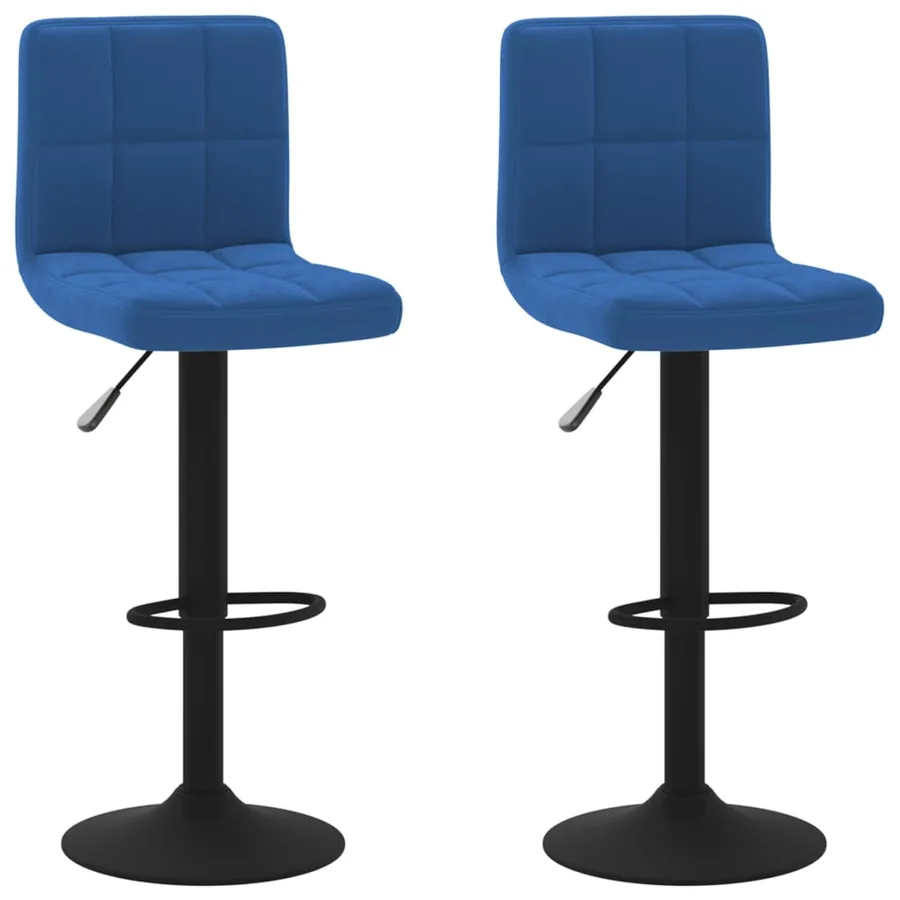 Tabourets de bar lot de 2 bleu velours - 2
