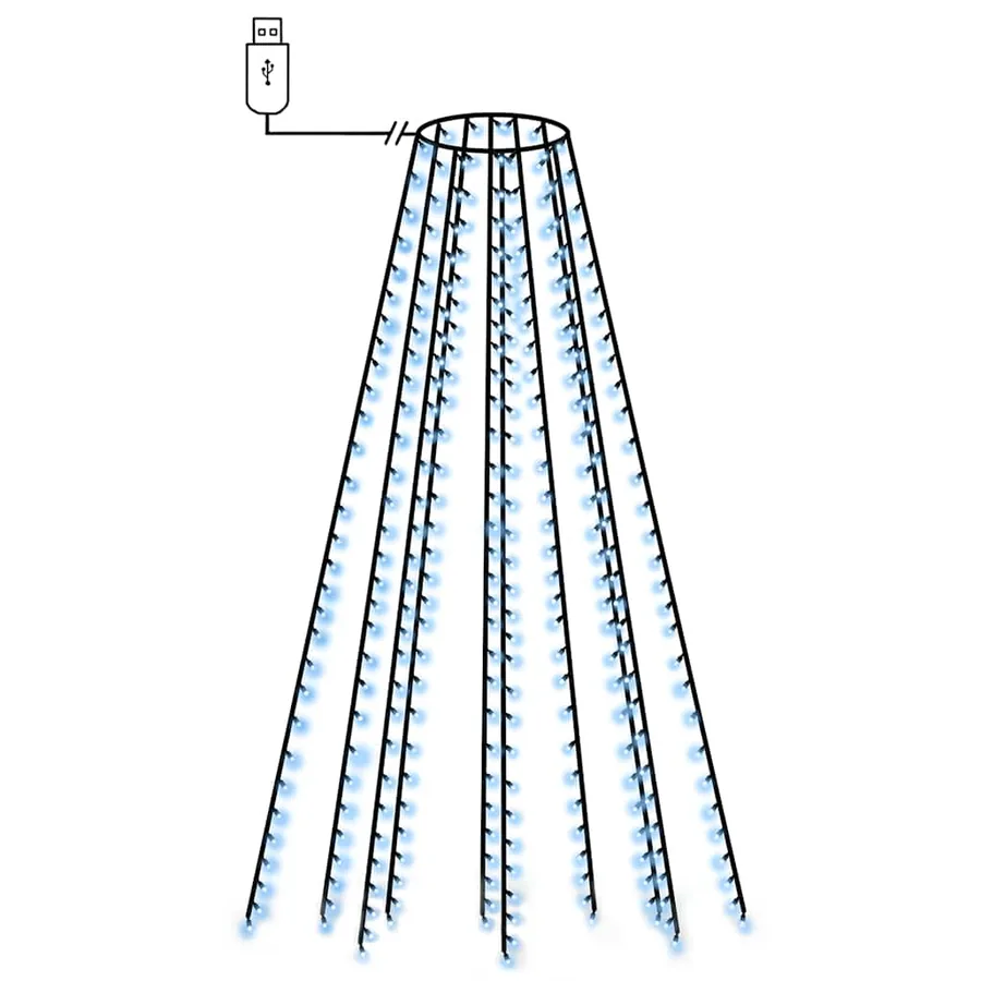 Guirlande lumineuse d'arbre de Noël 300 LED Bleu 300 cm - 2