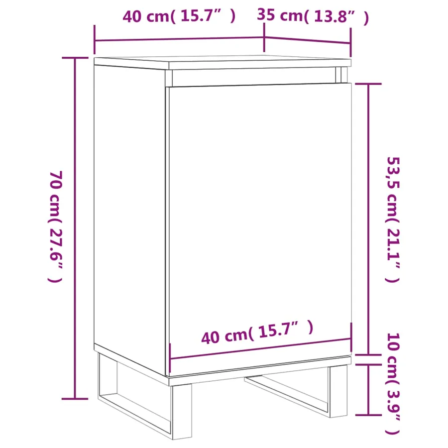 Buffet sonoma gris 40x35x70 cm bois d'ingénierie - 12