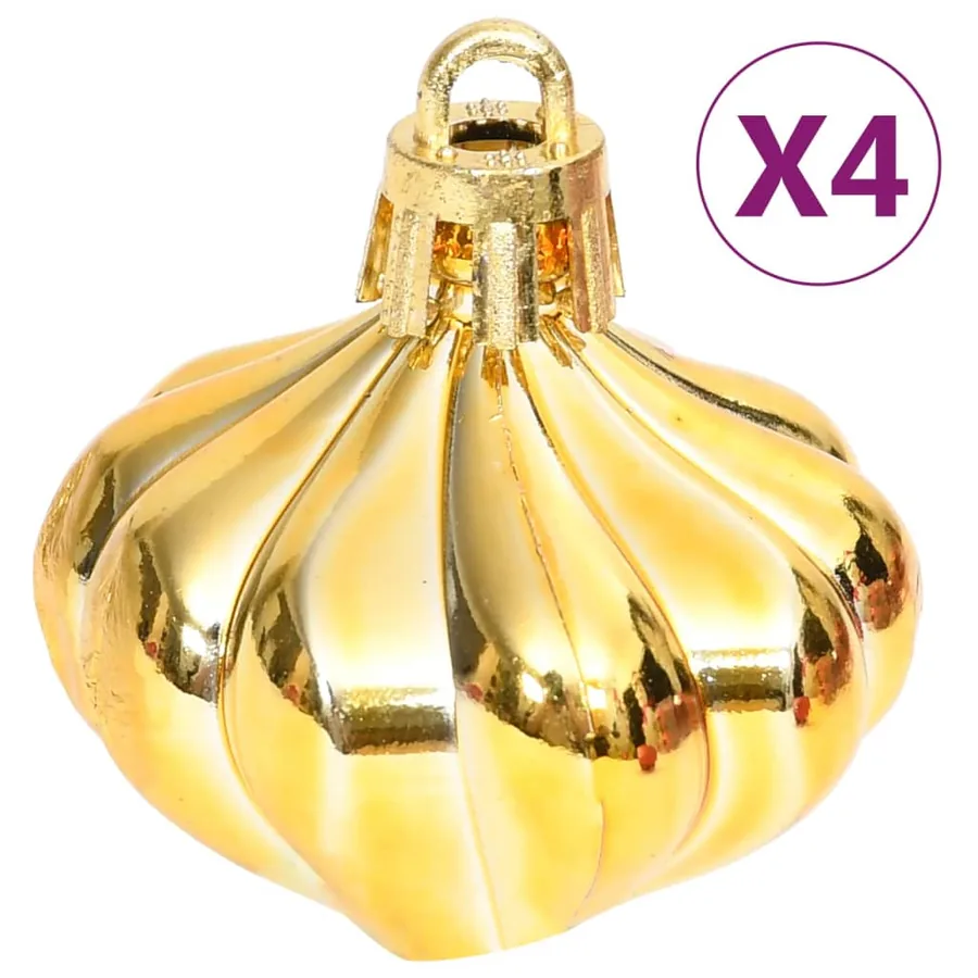 Ensemble de boules de Noël 70 pcs Doré et rouge - 10
