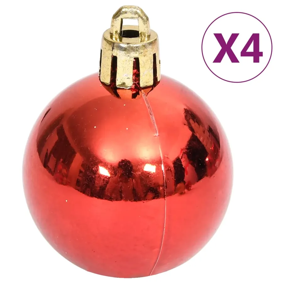 Ensemble de boules de Noël 70 pcs Doré et rouge - 12