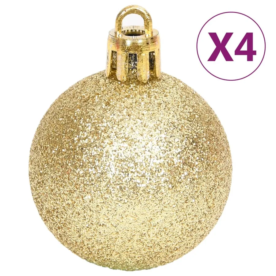 Ensemble de boules de Noël 70 pcs Doré et rouge - 13