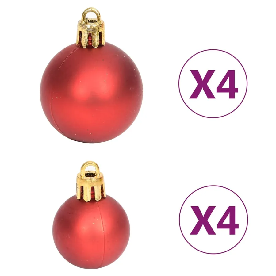 Ensemble de boules de Noël 70 pcs Doré et rouge - 14