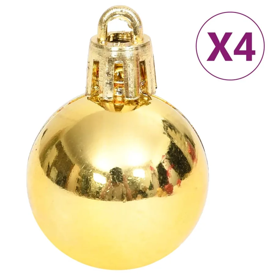 Ensemble de boules de Noël 70 pcs Doré et rouge - 15