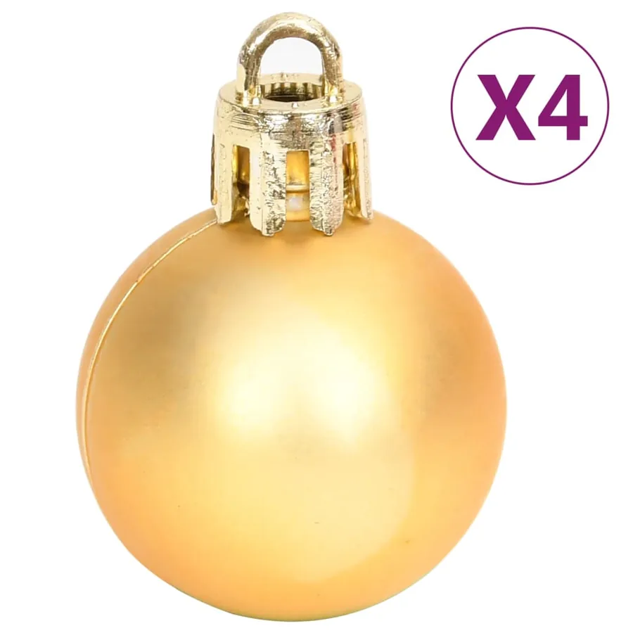 Ensemble de boules de Noël 70 pcs Doré et rouge - 16