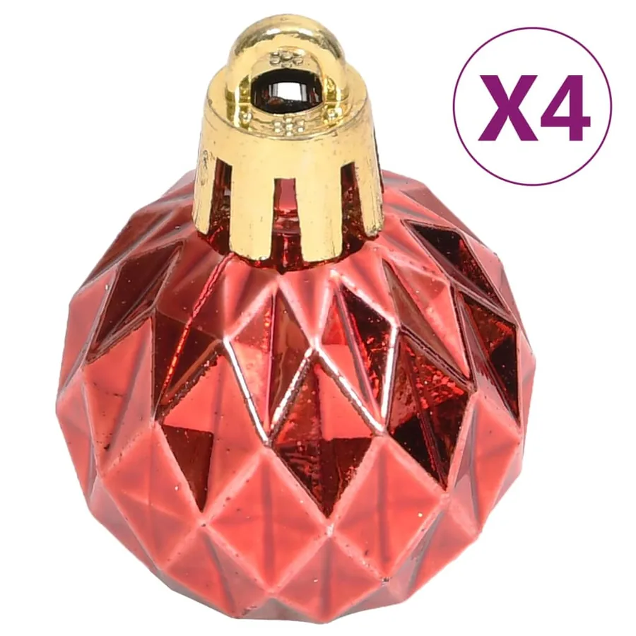 Ensemble de boules de Noël 70 pcs Doré et rouge - 17