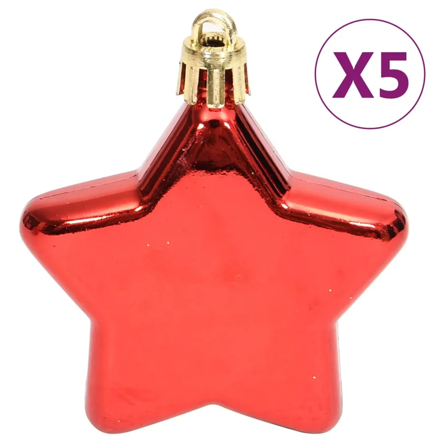 Ensemble de boules de Noël 70 pcs Doré et rouge - 19