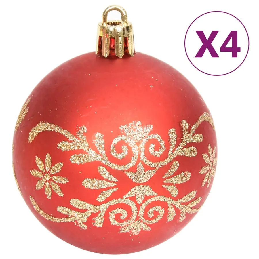 Ensemble de boules de Noël 70 pcs Doré et rouge - 4
