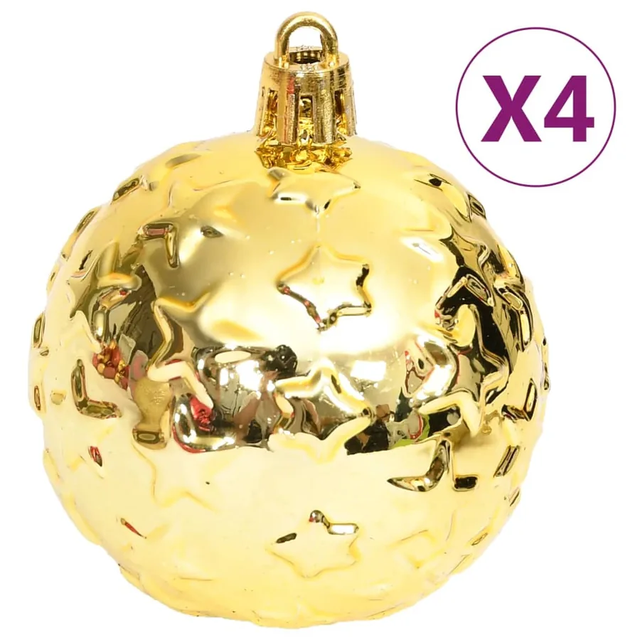 Ensemble de boules de Noël 70 pcs Doré et rouge - 6