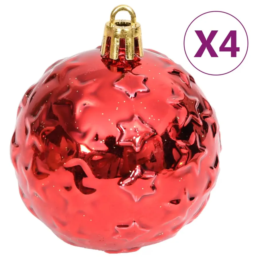 Ensemble de boules de Noël 70 pcs Doré et rouge - 7