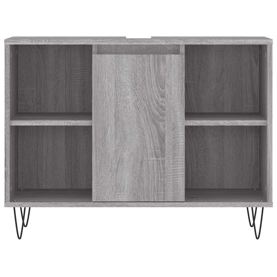 Armoire salle de bain sonoma gris 80x33x60 cm bois d'ingénierie - 5