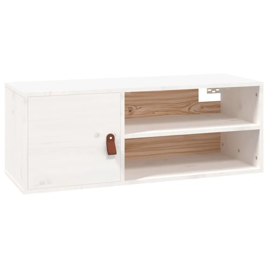Armoire murale Blanc 80x30x30 cm Bois de pin massif - 2