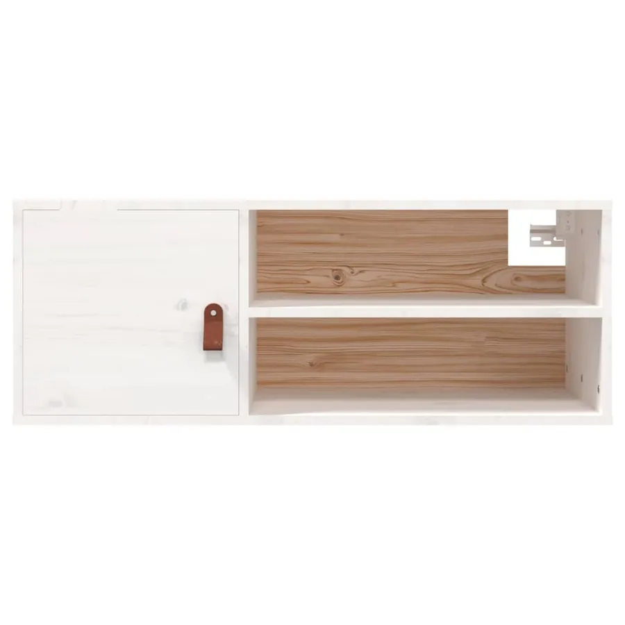 Armoire murale Blanc 80x30x30 cm Bois de pin massif - 6