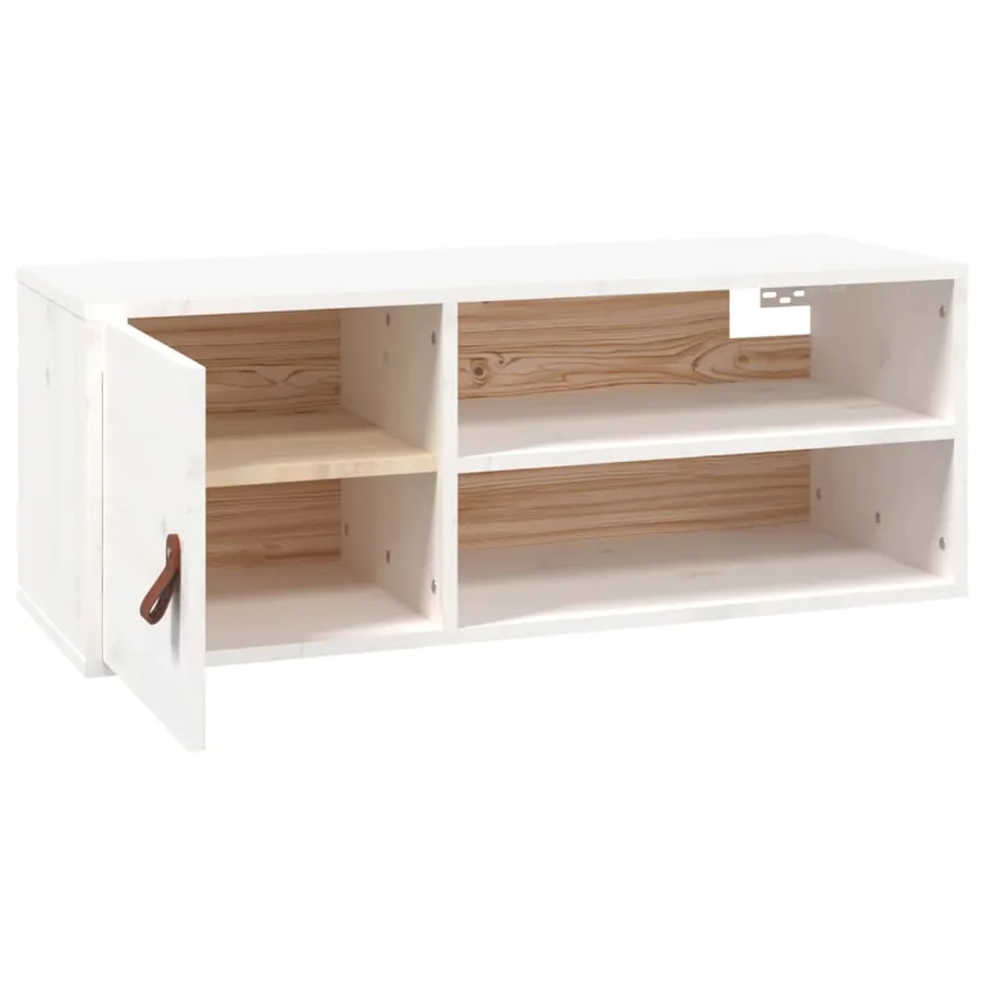 Armoire murale Blanc 80x30x30 cm Bois de pin massif - 7