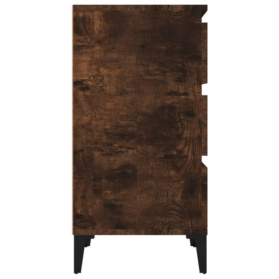 Table de chevet chêne fumé 40x35x70 cm bois d'ingénierie - 8