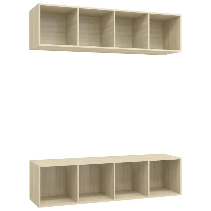 Meubles TV muraux 2 pcs Chêne sonoma Bois d'ingénierie - 2