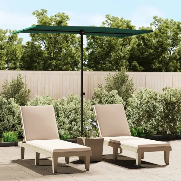 Parasol de jardin avec mât en aluminium 180x110 cm vert