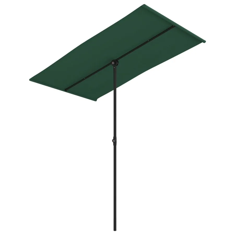 Parasol de jardin avec mât en aluminium 180x110 cm vert - 2