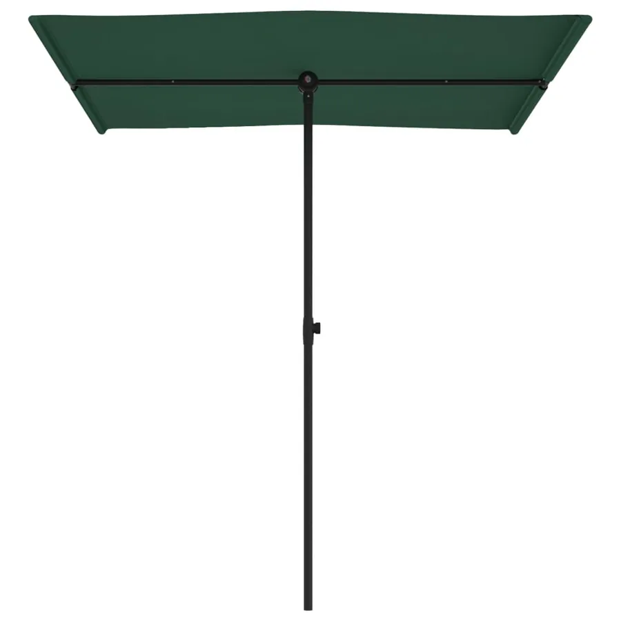 Parasol de jardin avec mât en aluminium 180x110 cm vert - 4