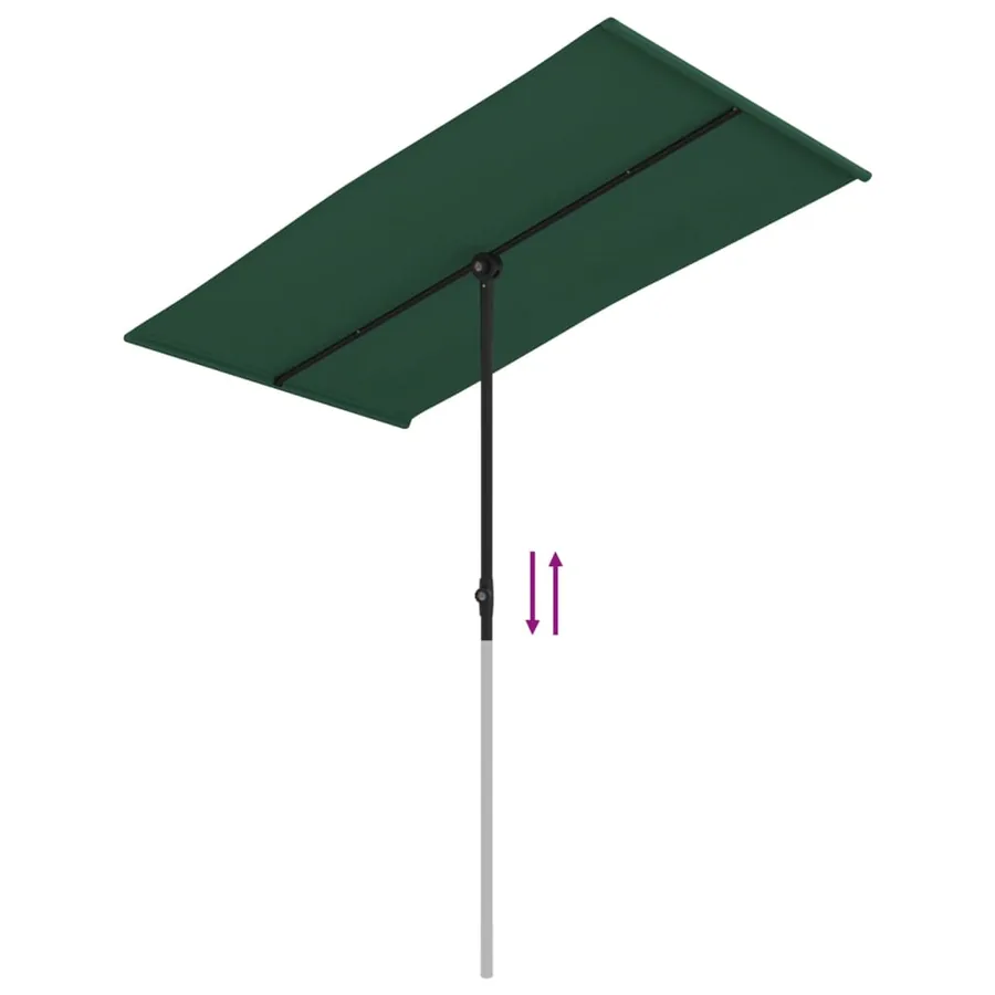Parasol de jardin avec mât en aluminium 180x110 cm vert - 7