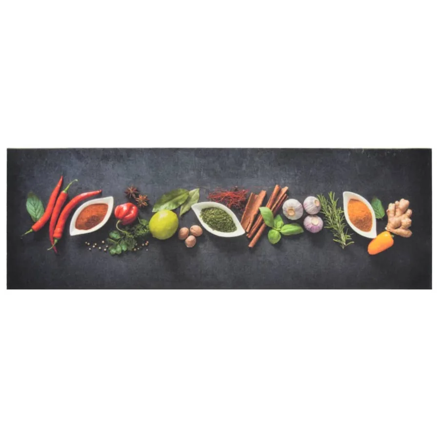 Tapis de cuisine lavable impression d'épices 60x180 cm velours - 2