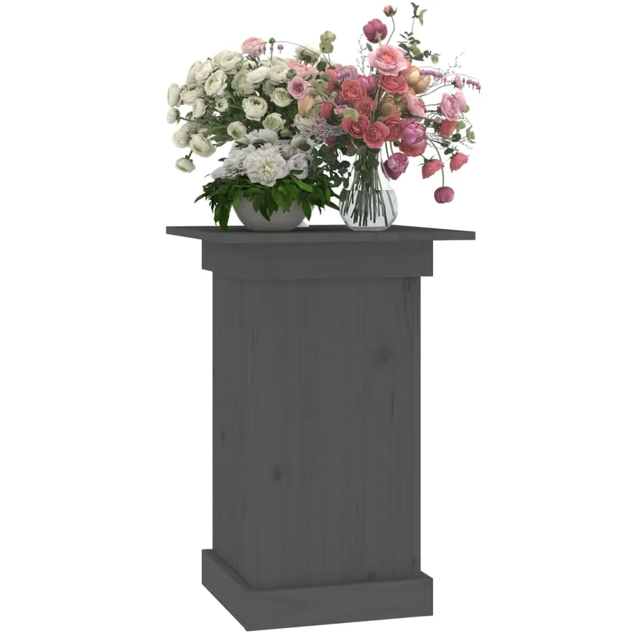 Support à fleurs Gris 40x40x60 cm Bois de pin solide - 4