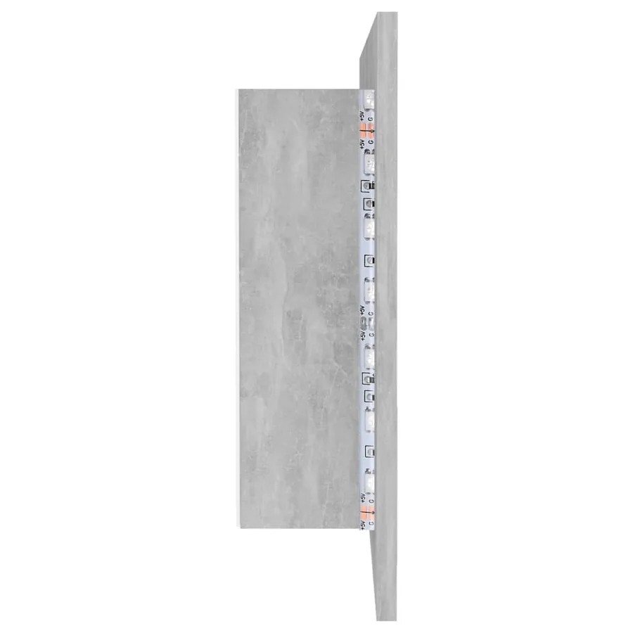 Armoire de salle de bain à miroir LED Gris béton Acrylique - 10