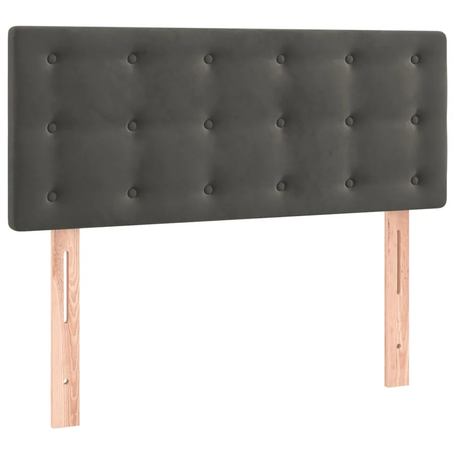 Sommier à lattes de lit et matelas Gris foncé 90x200 cm Velours - 6