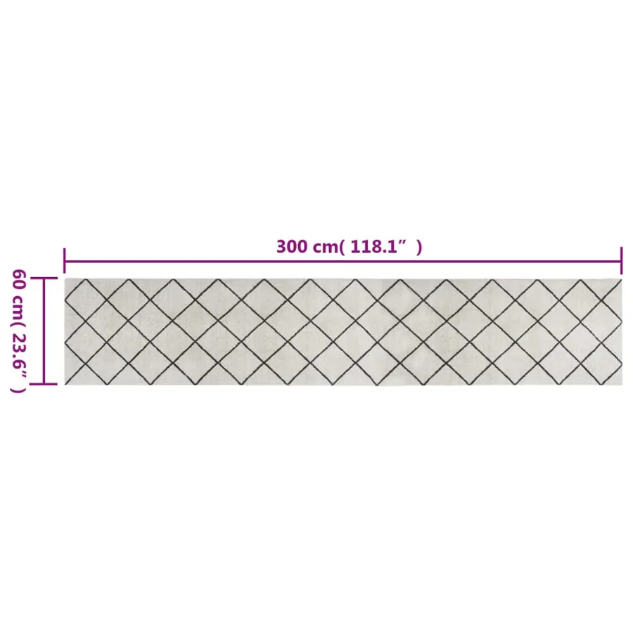 Tapis de cuisine lavable impression carrée 60x300 cm velours - 5