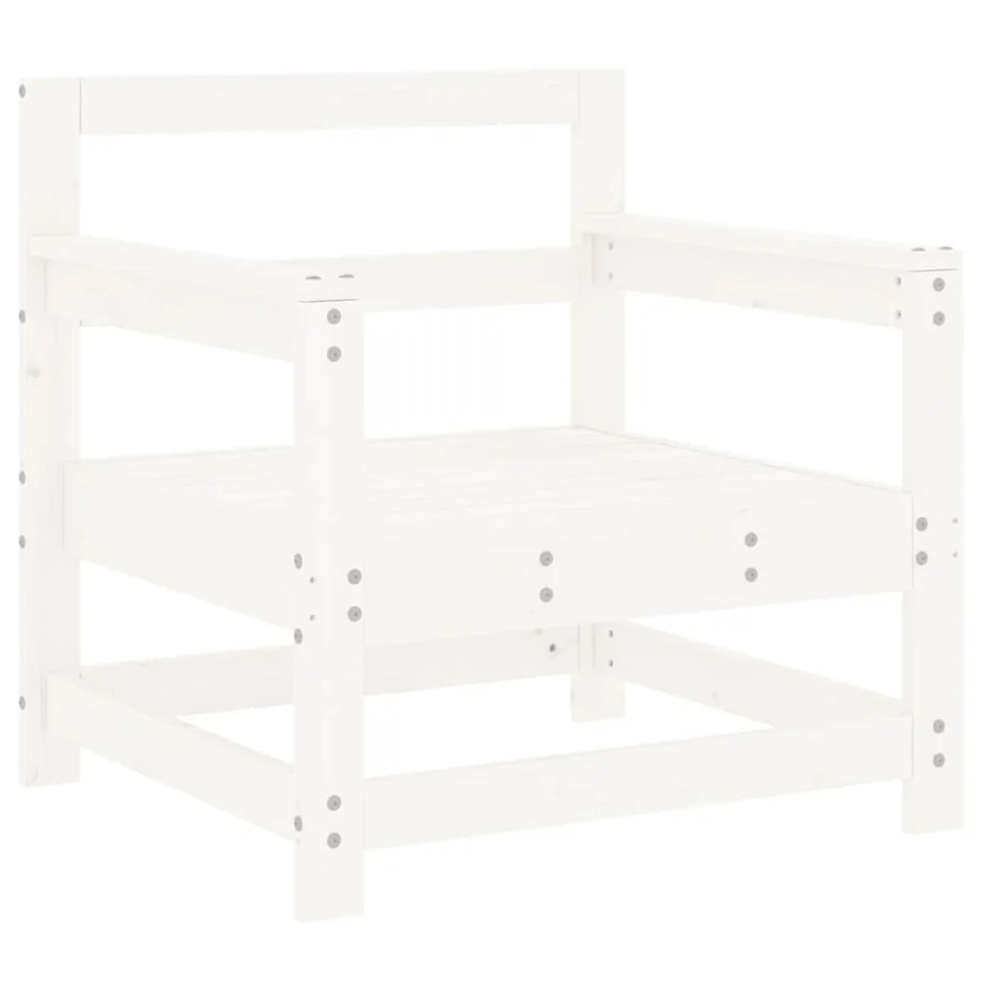 Chaises de jardin et coussins lot de 2 blanc bois de pin massif - 5
