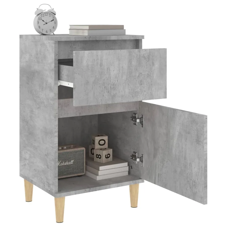 Tables de chevet 2 pcs gris béton 40x35x70 cm - 5